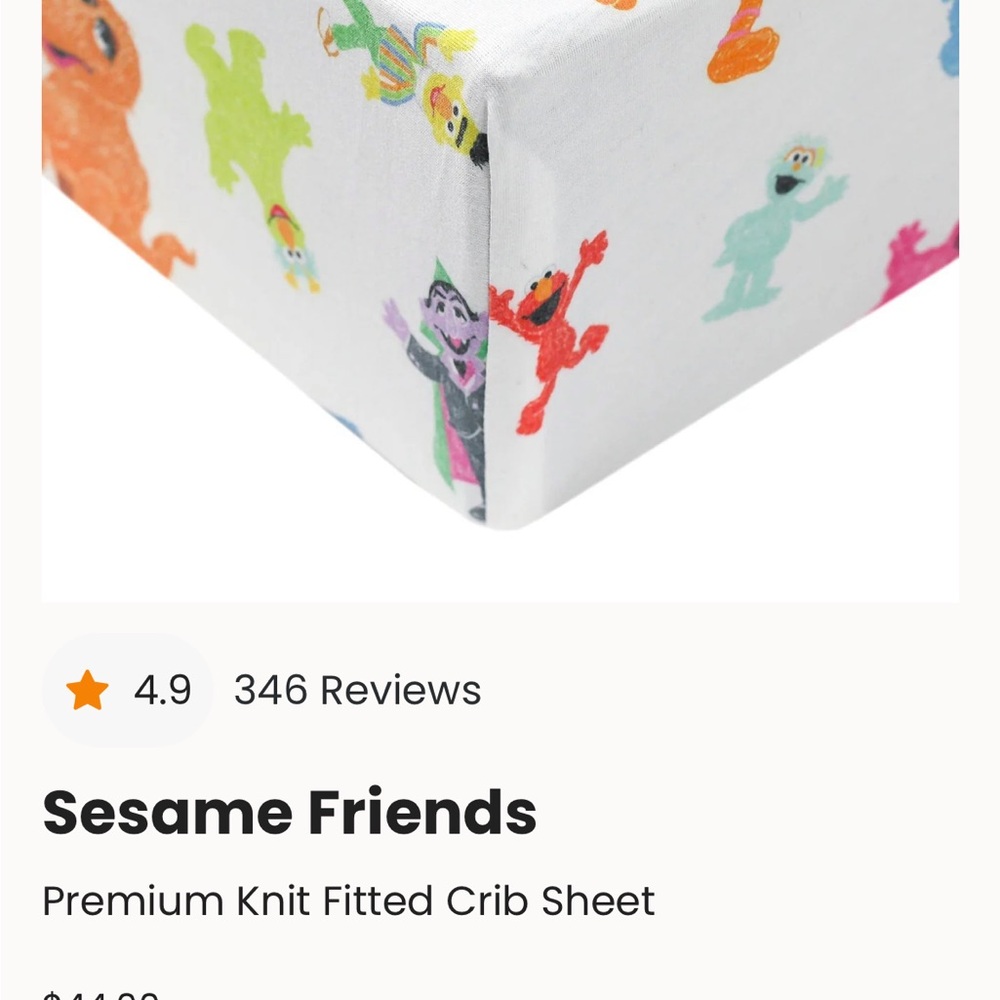 Sesame Friends Premium Knit Fitted Crib Sheet - Multicolor